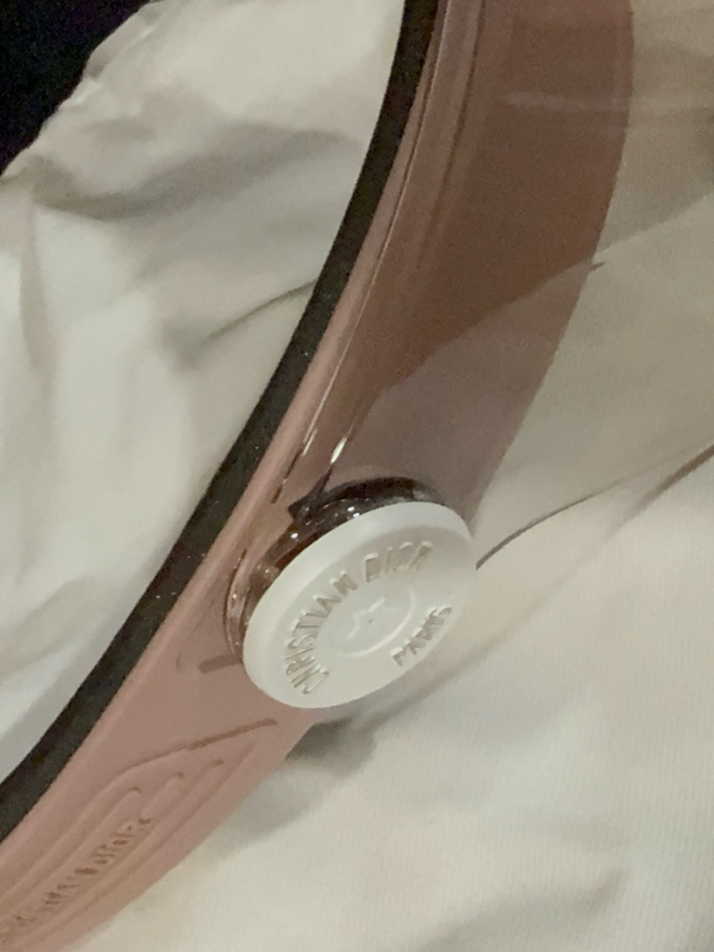 Dior Pink Transparent Logo Visor with White Emblem - Picture 5 of 12